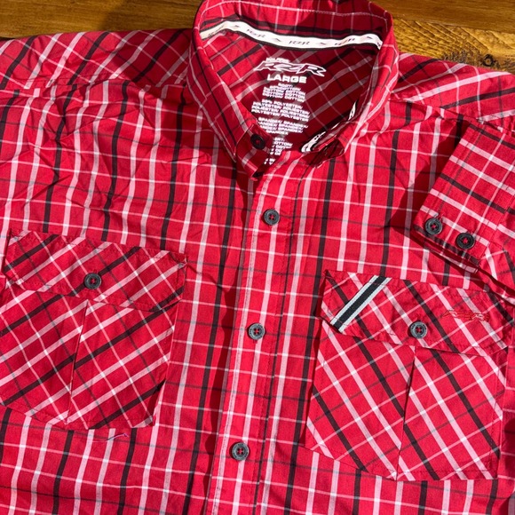 Polaris RZR Other - Polaris RZR Button Shirt Men Large Red Plaid Ensenada Peninsula Run Long Slv